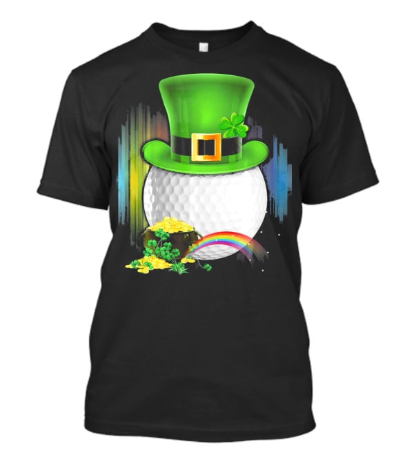 Golf Leprechaun Coin Rainbow Saint Patrick's Day T-Shirt