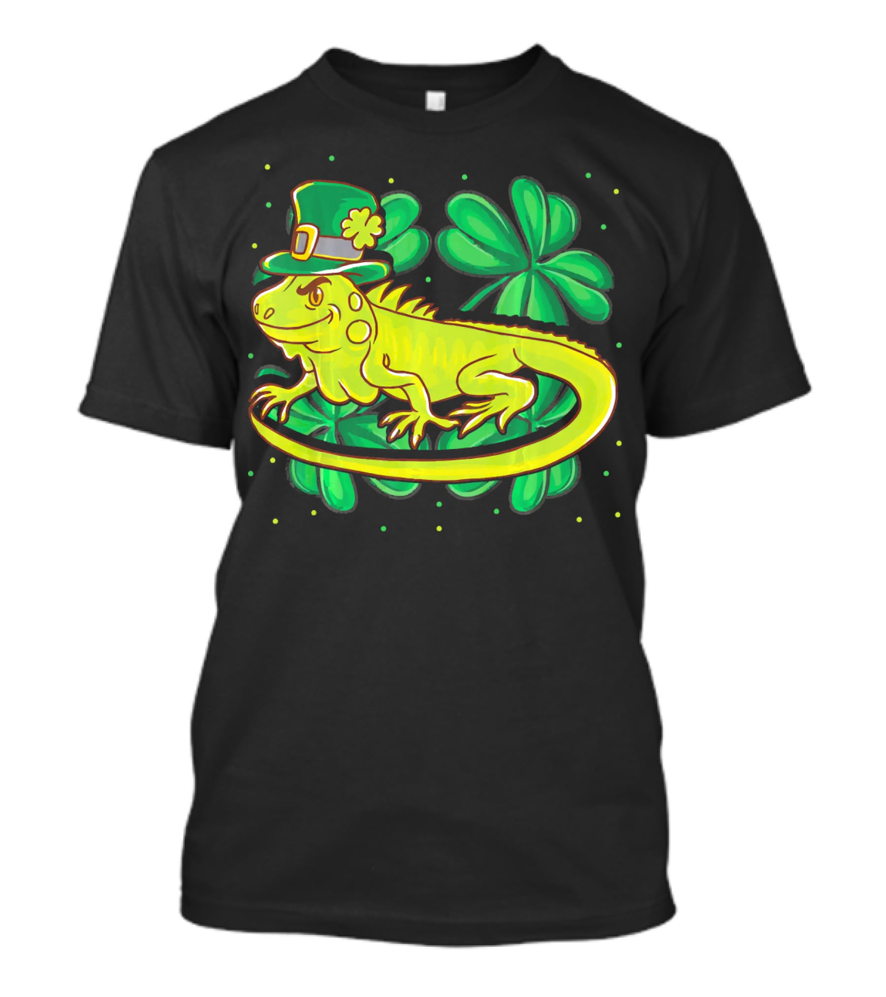 Leprechaun Hat Iguana Shamrock Lucky Charm Reptile T-Shirt