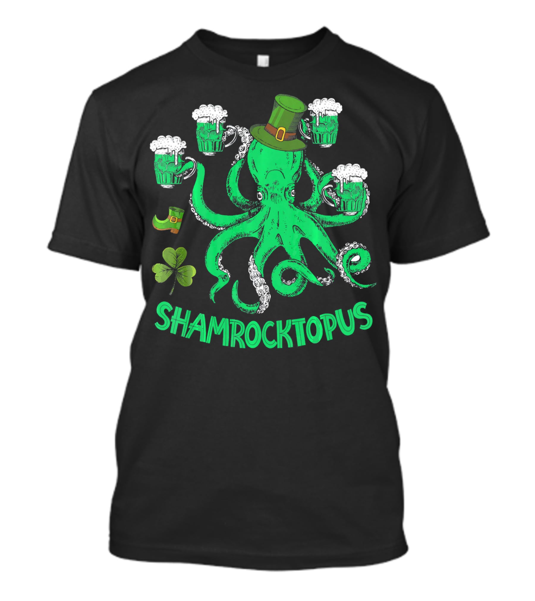 Shamrocktopus Leprechaun Hat Beer Mugs St. Patrick's Day T-Shirt
