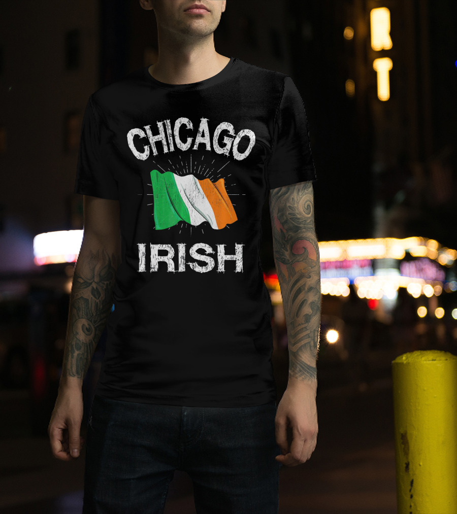 Chicago Irish Flag Retro St. Patrick's Day T-Shirt