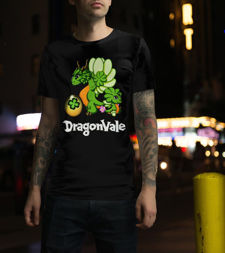 DragonVale Clover Dragon With Shamrock Egg T-Shirt