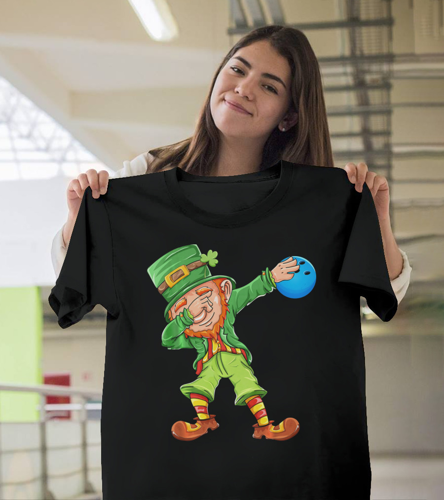 Dabbing Leprechaun Bowling St Patricks Day T-Shirt