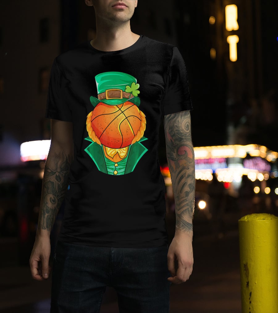 Leprechaun Basketball Head St Patrick's Day Irish T-Shirt