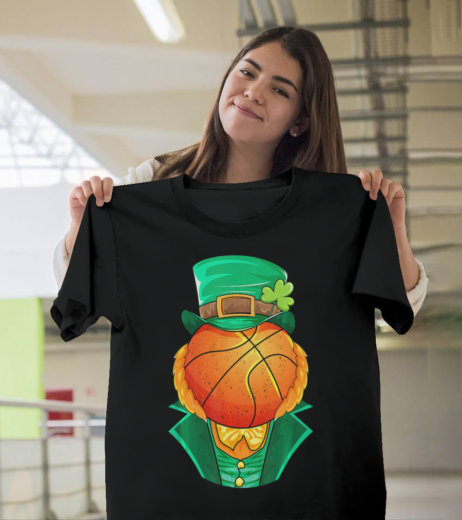 Leprechaun Basketball Head St Patrick's Day Irish T-Shirt