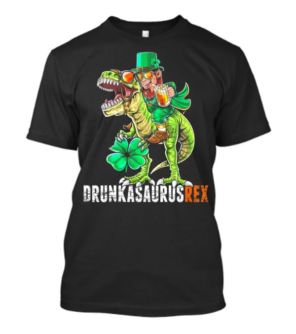 Drunkasaurus Rex St. Patrick's Day Leprechaun Dinosaur Fun T-Shirt