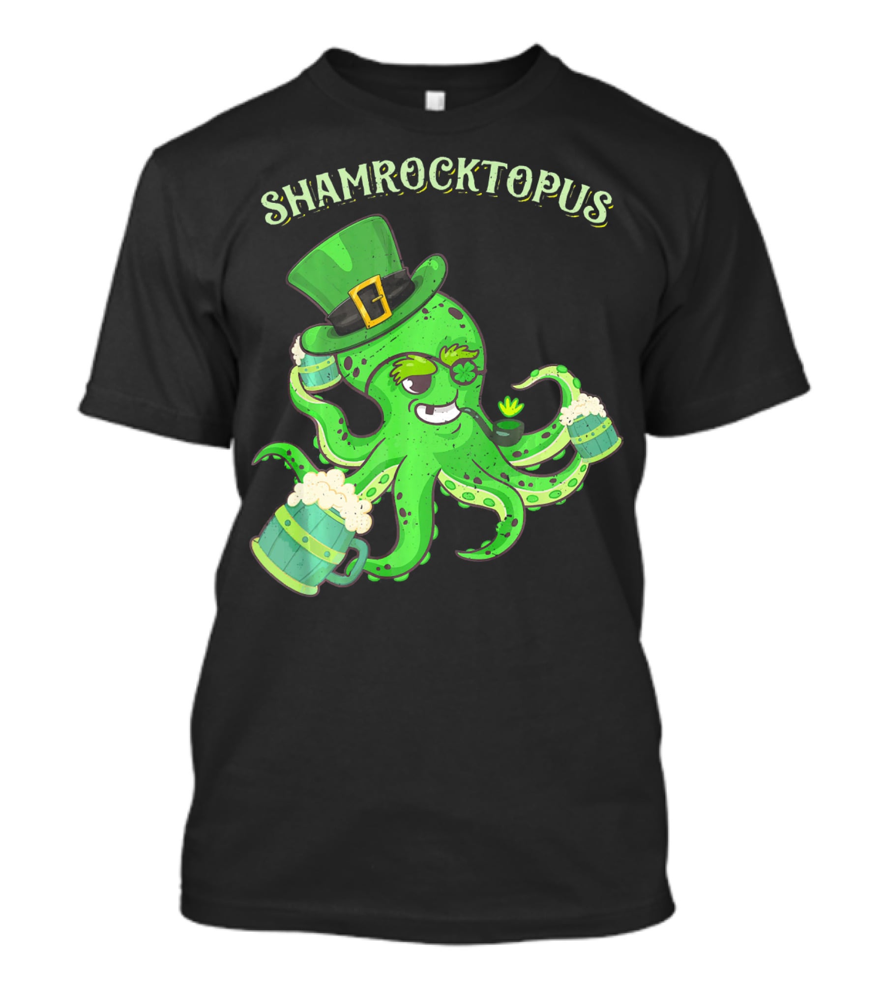 Shamrocktopus Octopus Leprechaun St. Pat Green Hat Beer Mugs T-Shirt