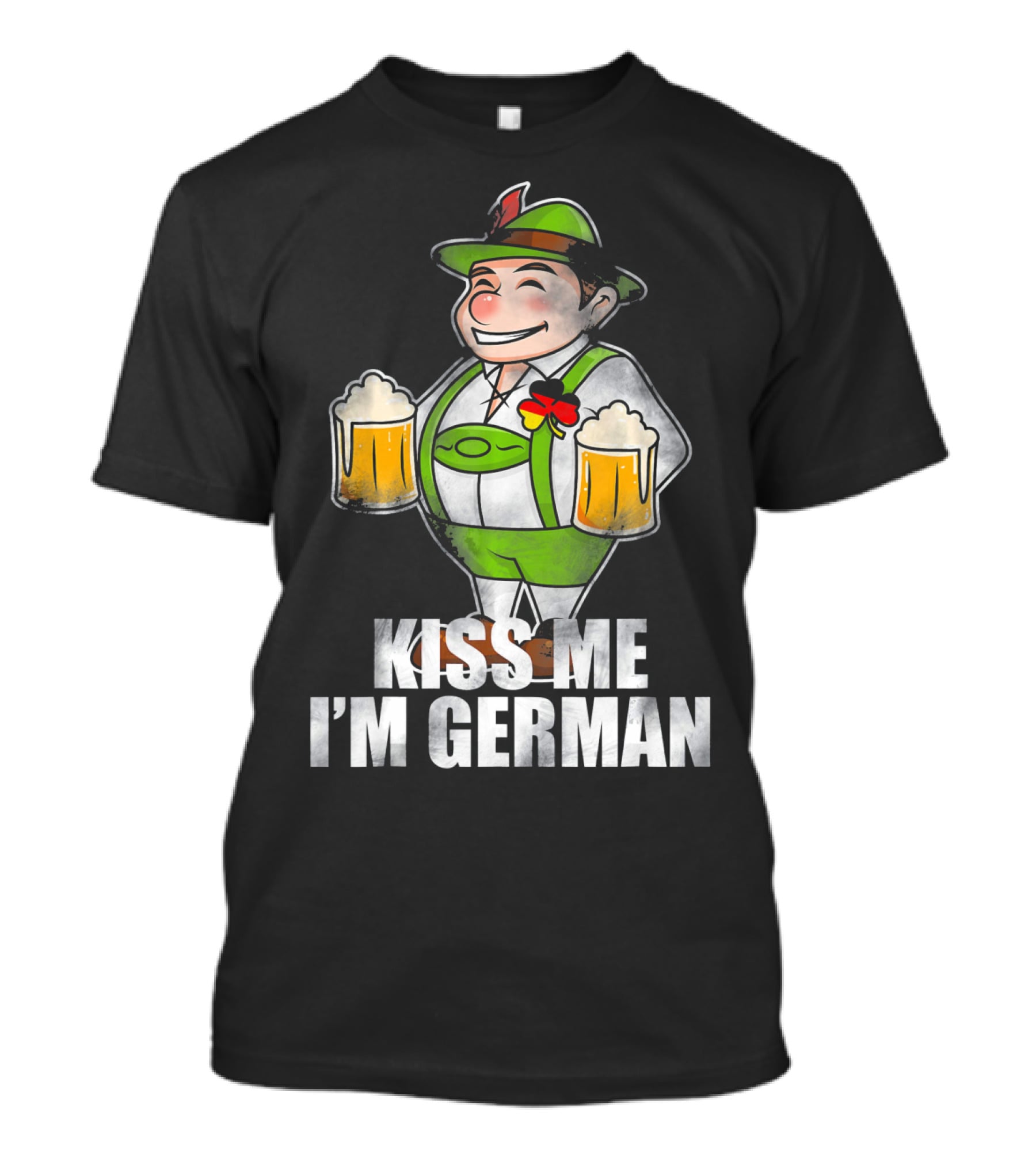 Kiss Me I'm German St Patrick's Day Lederhosen Beer T-Shirt