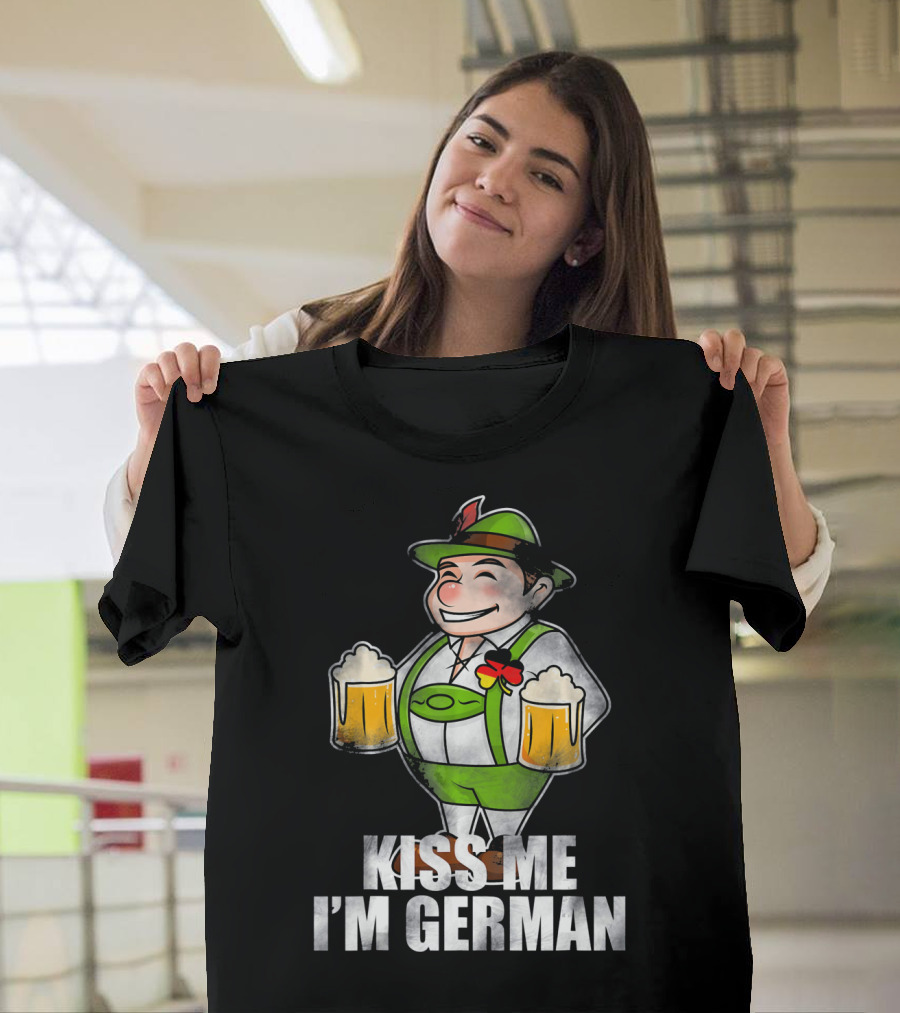 Kiss Me I'm German St Patrick's Day Lederhosen Beer T-Shirt