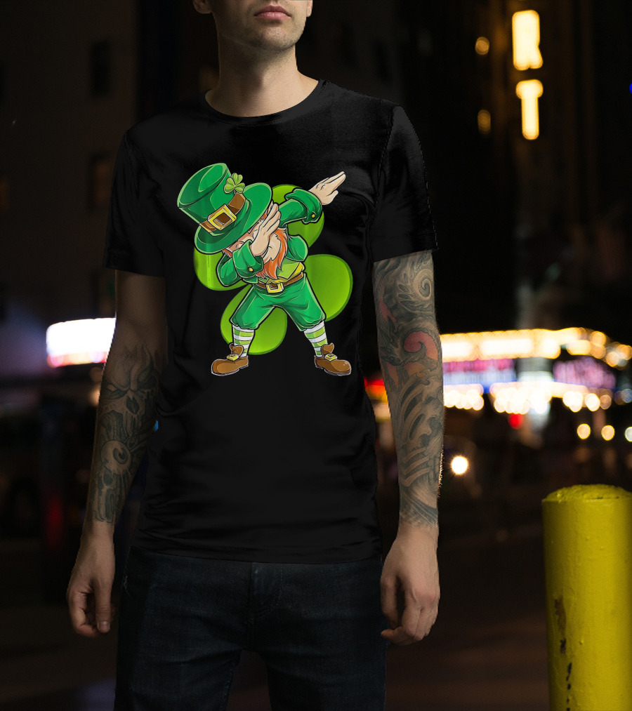 Dabbing Leprechaun Shamrock Dance St. Patrick's Day T-Shirt