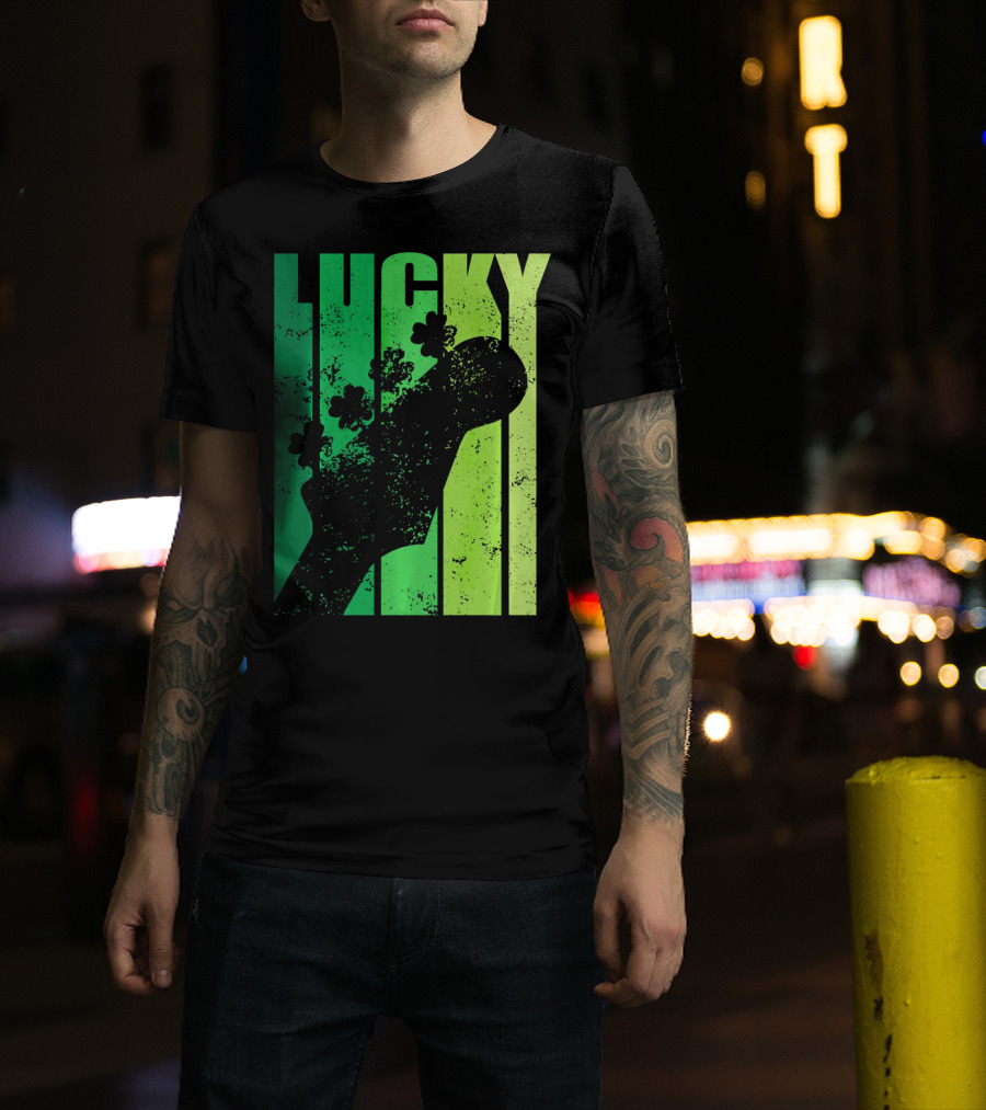 Lucky Irish Shamrock Guitar T-Shirt