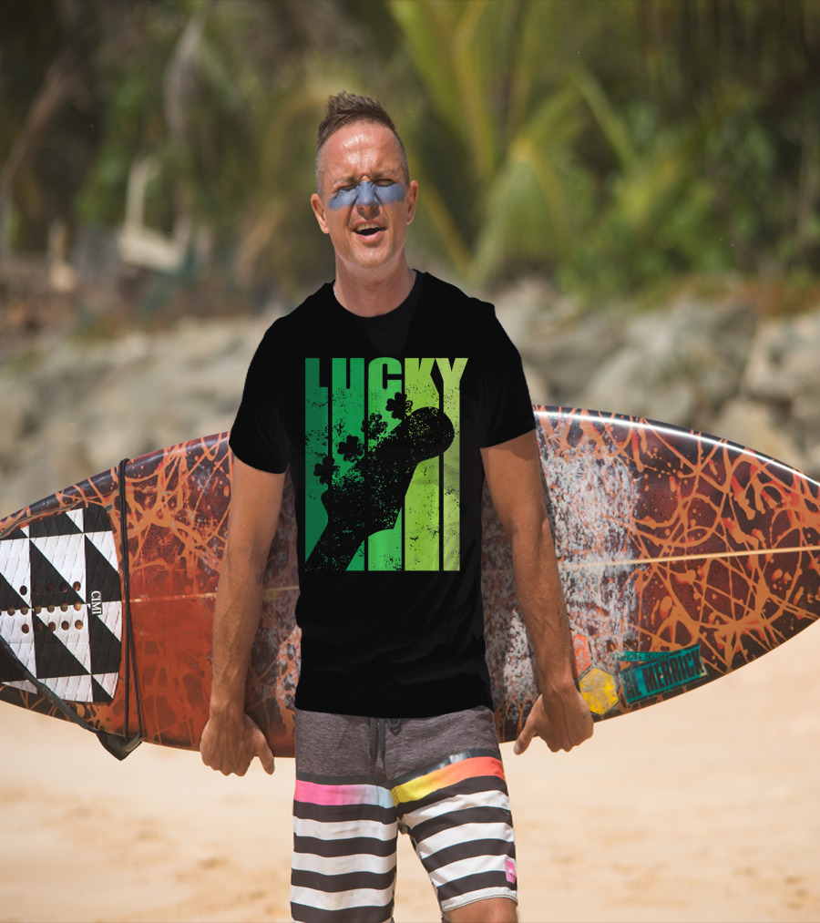 Lucky Irish Shamrock Guitar T-Shirt