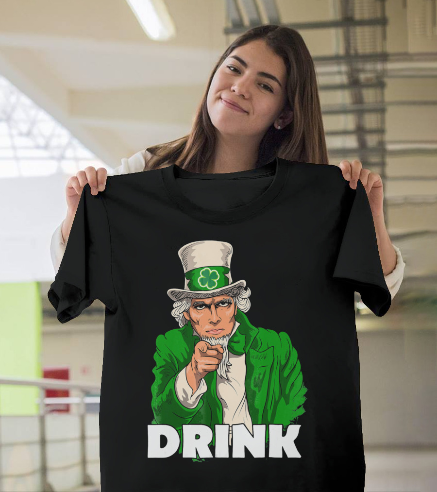 Irish Leprechaun Uncle Sam St Patricks Drink T-Shirt
