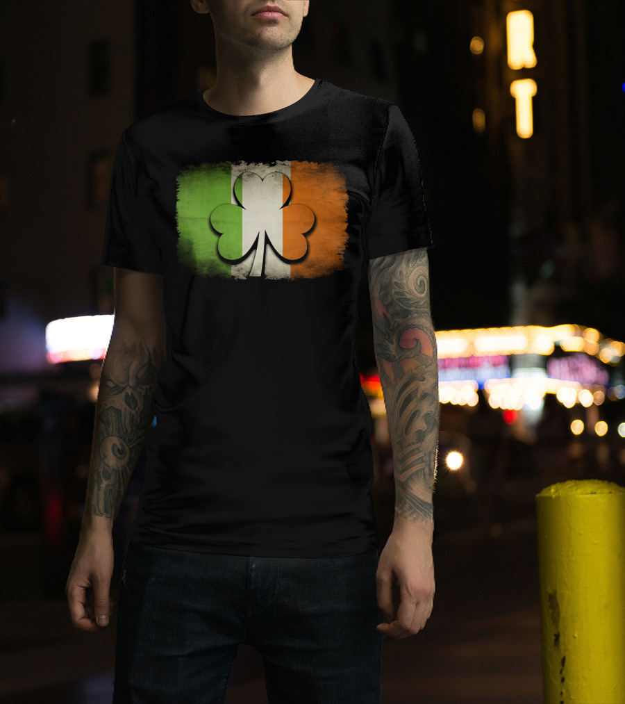 Irish Shamrock Flag Tricolor Emblem T-Shirt
