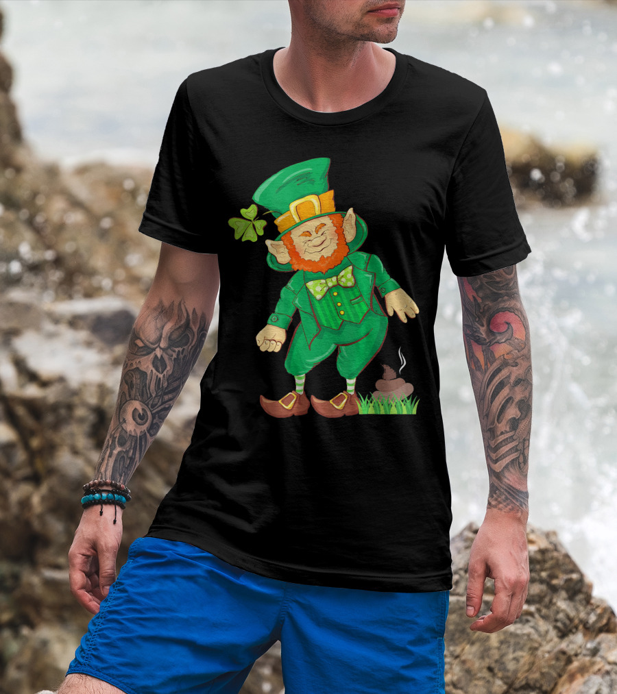St Paddy Pooping Leprechaun Funny Saint Patrick's Day Humor T-Shirt