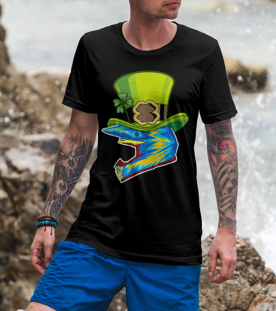 Motocross Leprechaun Shamrock Helmet T-Shirt
