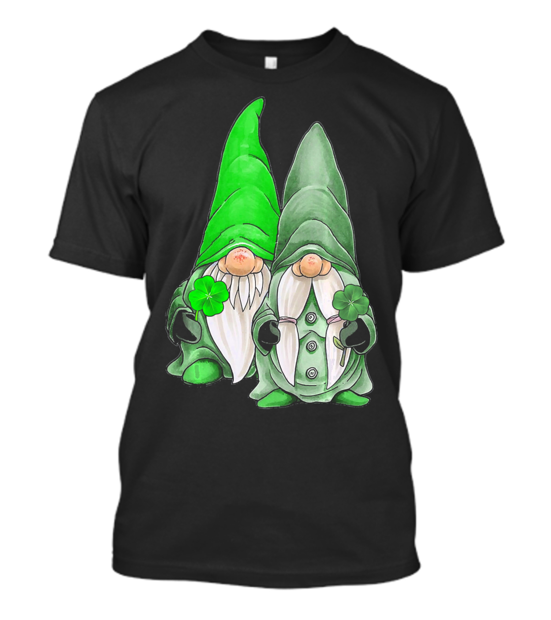 Green Gnomes Tomte Leprechaun Shamrock St. Patrick's Day Duo T-Shirt