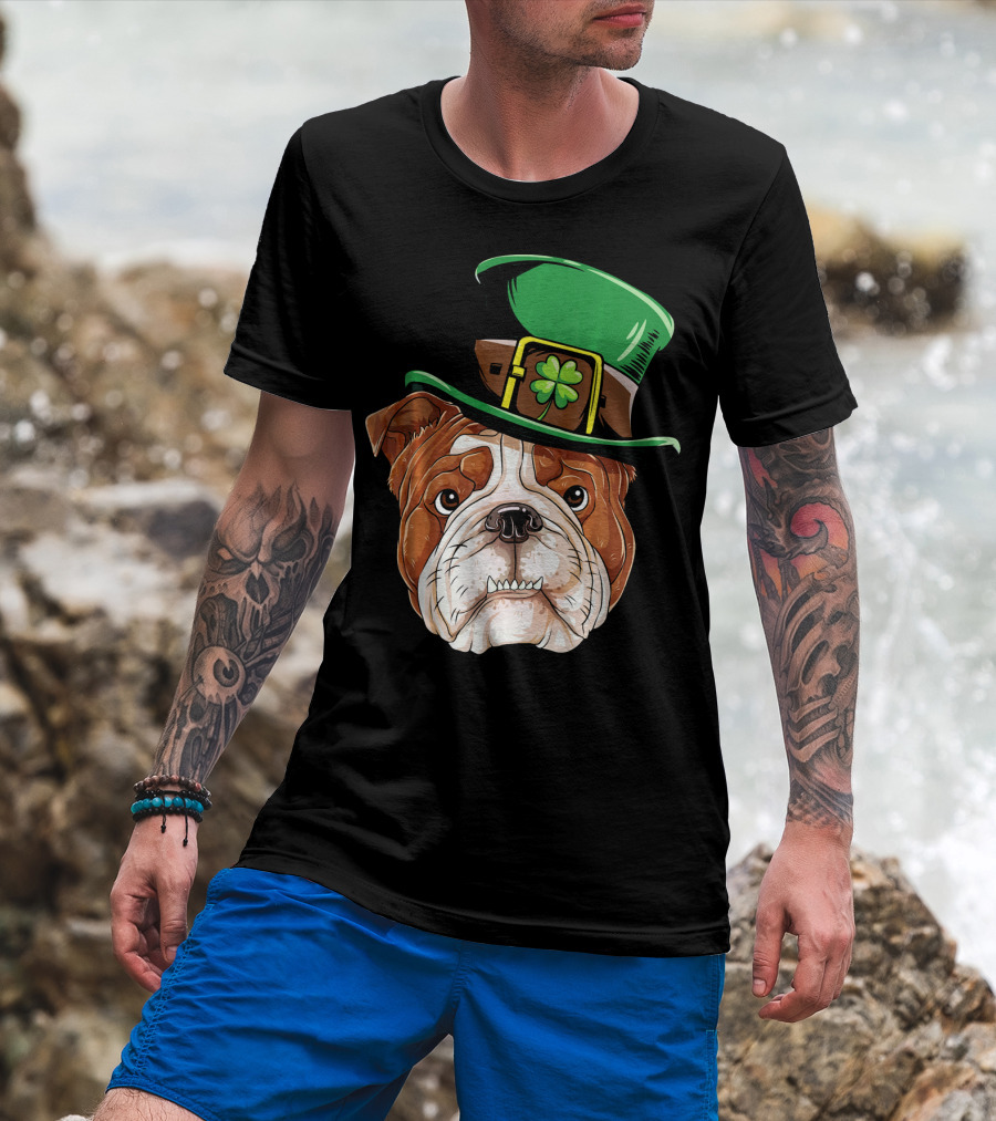 English Bulldog St. Patrick's Day Hat T-Shirt