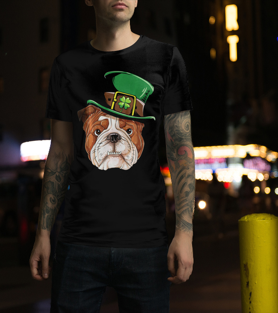English Bulldog St. Patrick's Day Hat T-Shirt