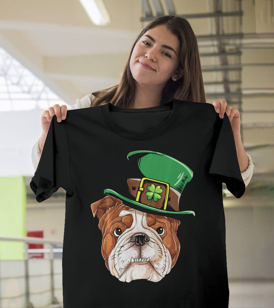 English Bulldog St. Patrick's Day Hat T-Shirt