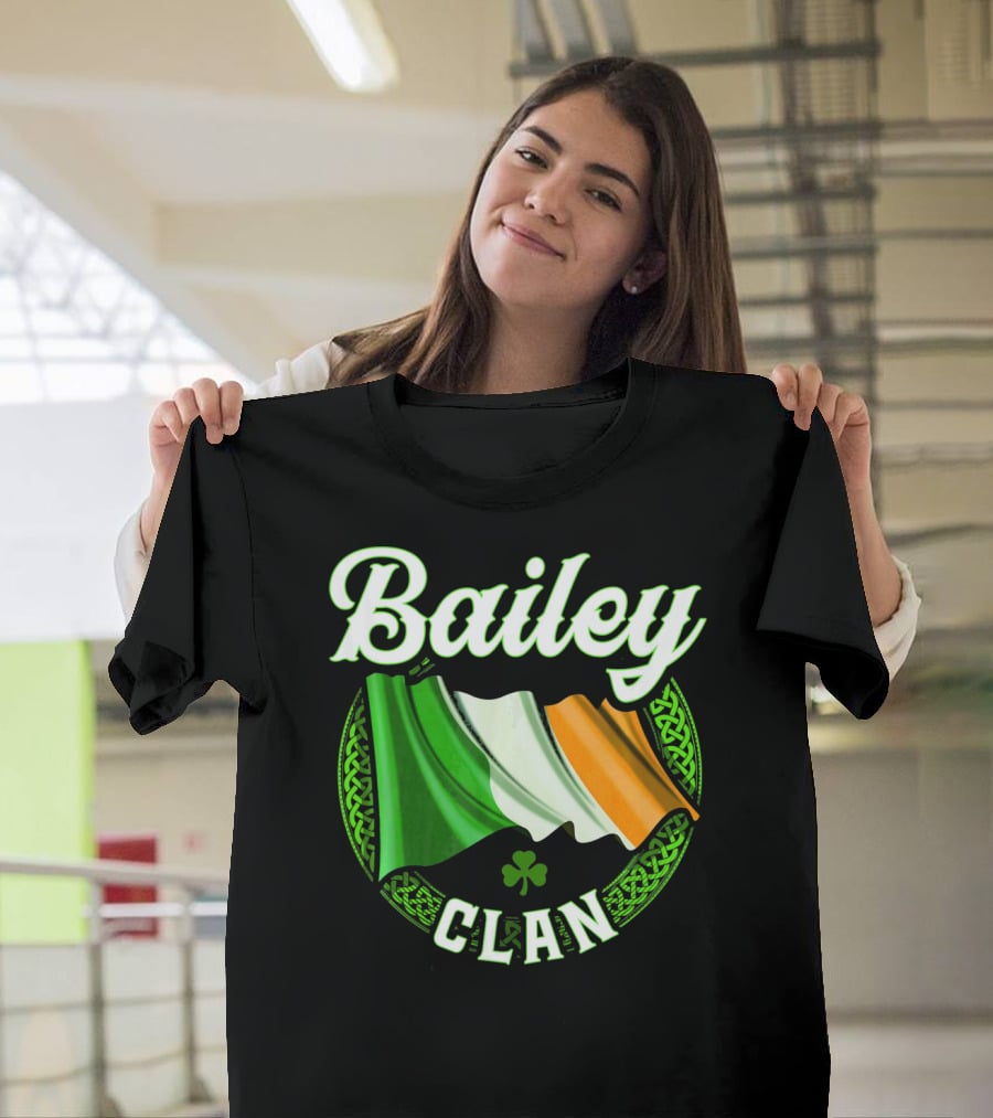 Bailey Clan Irish Flag Shamrock T-Shirt