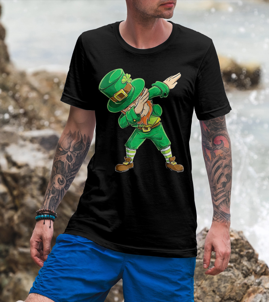 Dabbing Leprechaun Dab Dance St Patricks Day Irish Green Hat T-Shirt
