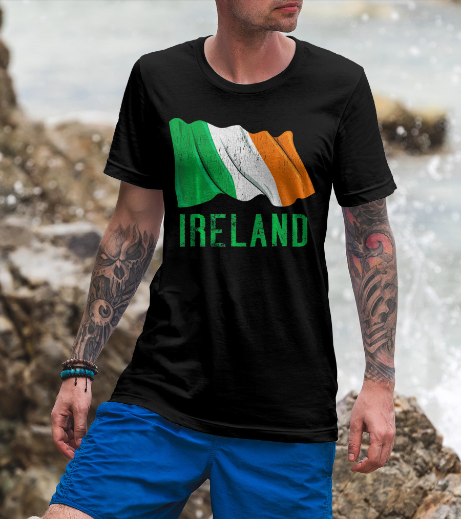 Vintage Ireland Flag Irish Retro St. Pat Ireland T-Shirt