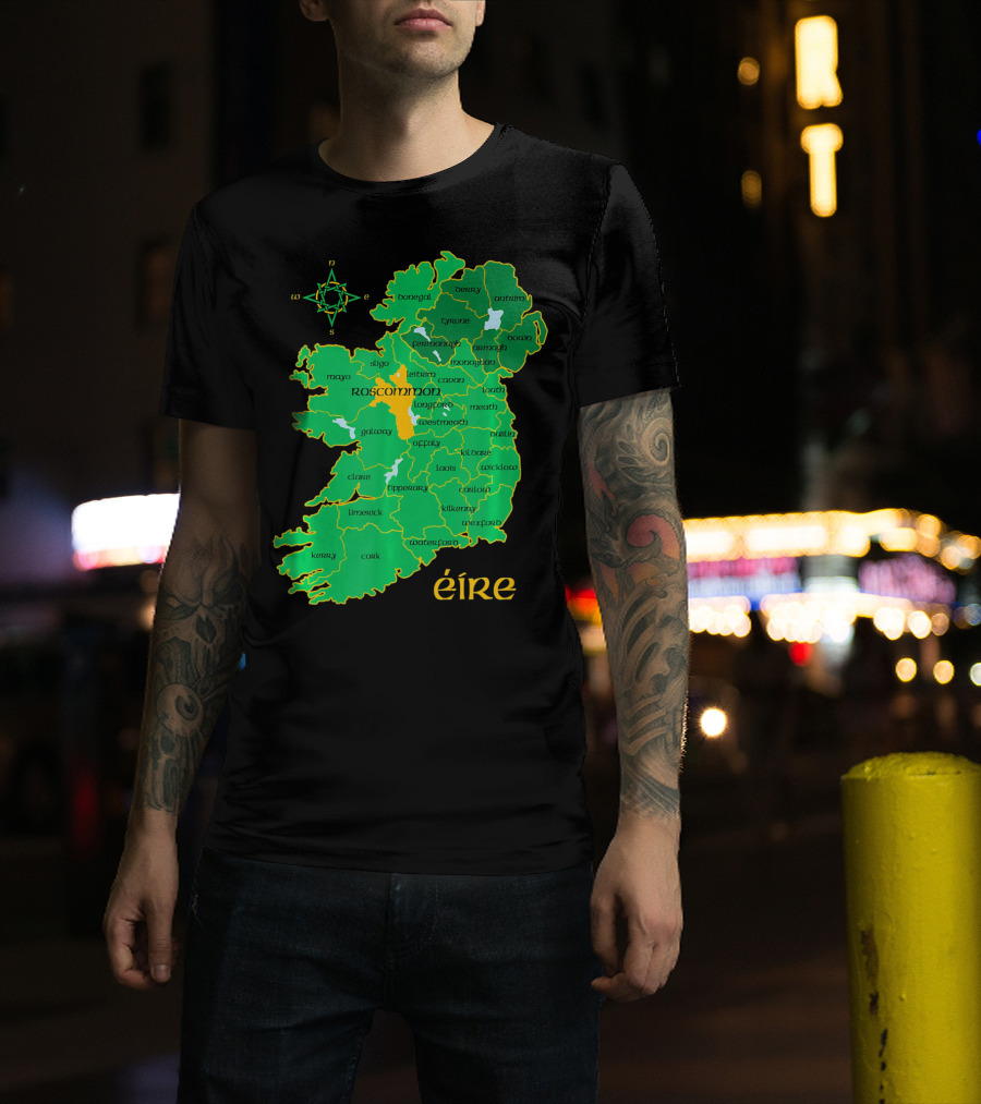 Roscommon Ireland Irish County Map Éire T-Shirt
