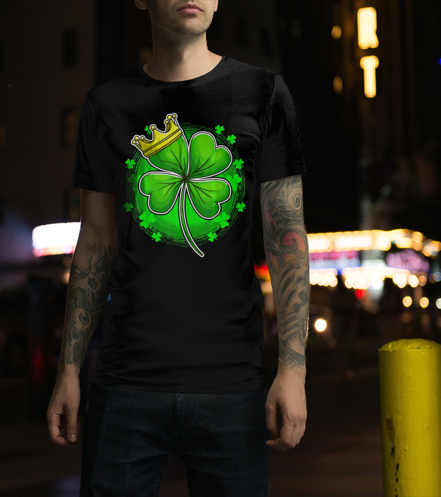 Irish King Queen Shamrock Crown St Patrick's Day Clover T-Shirt