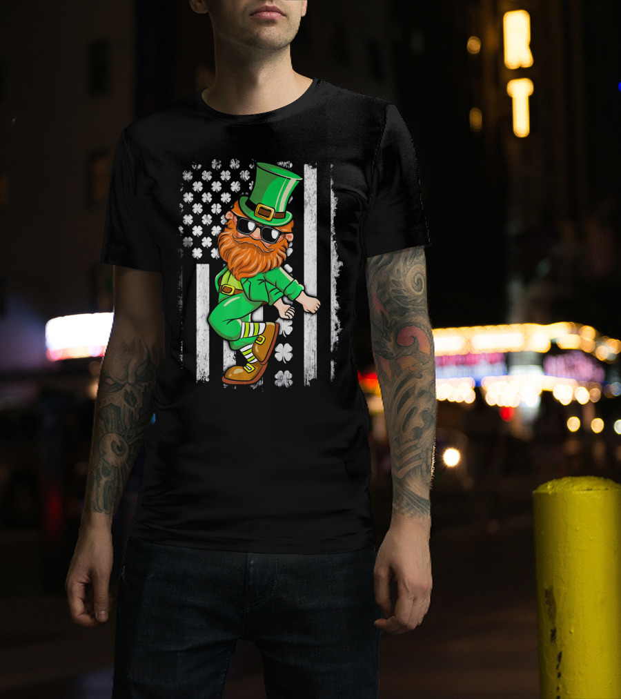 Leprechaun Shoot Dancing Clover T-Shirt
