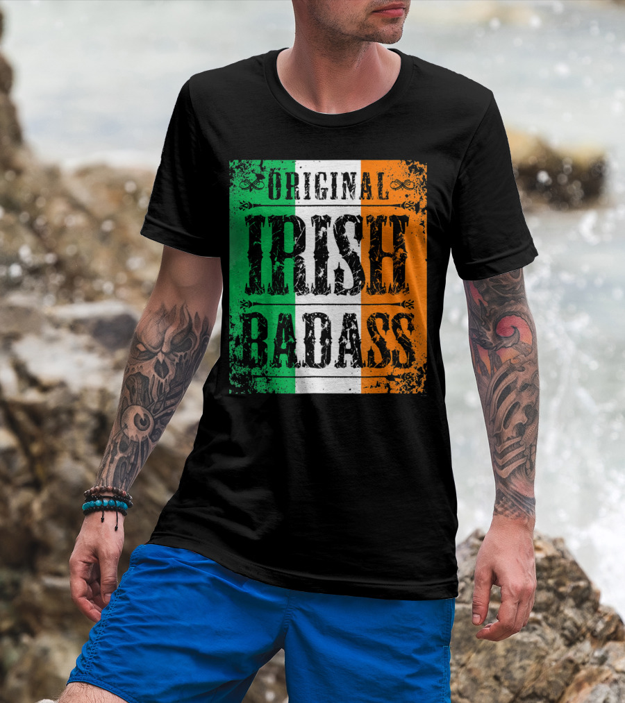Original Irish BadAss Flag St Paddy Day T-Shirt