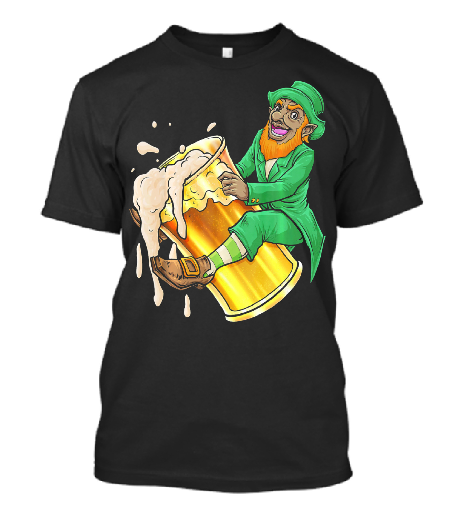 Black Leprechaun Beer African Amer T-Shirt