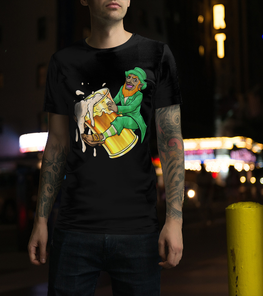 Black Leprechaun Beer African Amer T-Shirt