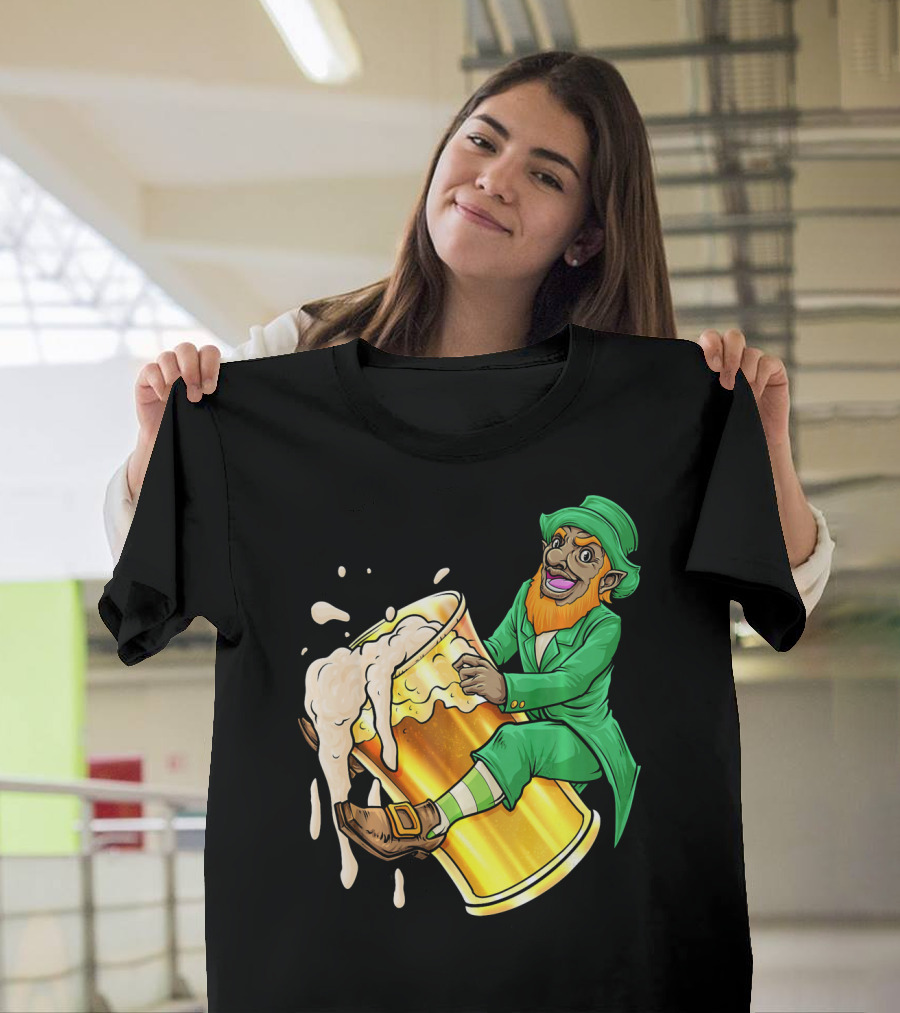 Black Leprechaun Beer African Amer T-Shirt