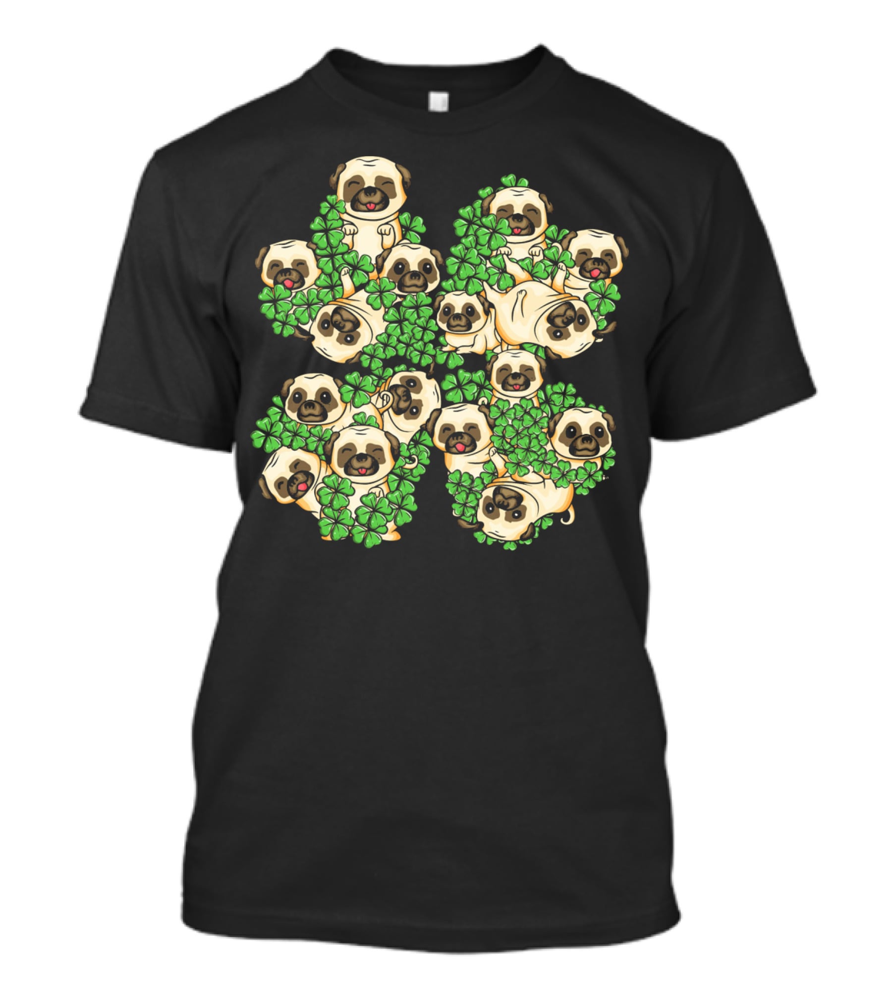 Pug St. Patricks Day Irish Pug Shamrock Clover Pugs T-Shirt