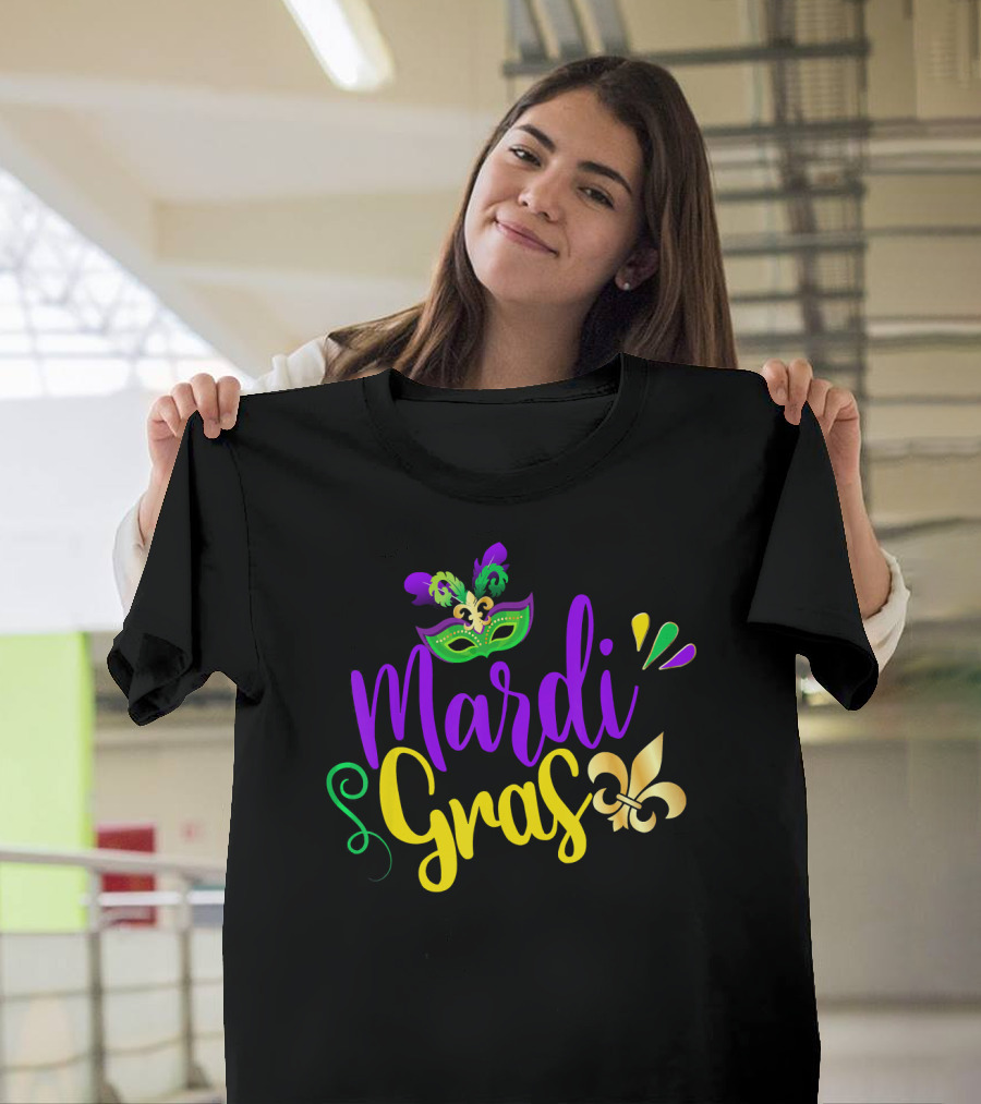 Mardi Gras Fleur-de-Lis Mask New Orleans Louisiana T-Shirt