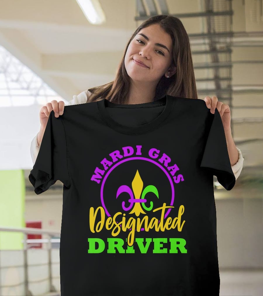 Mardi Gras Designated Driver Fleur-de-Lis T-Shirt