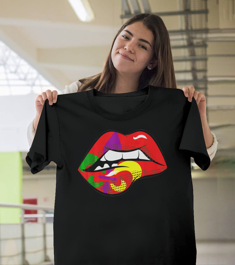 Mardi Gras Fleur De Lis Lips Party Pop T-Shirt