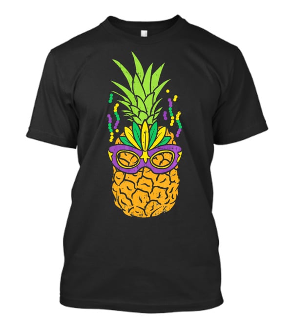 Pineapple Jester Mask Mardi Gras Fruit Funny Cool T-Shirt