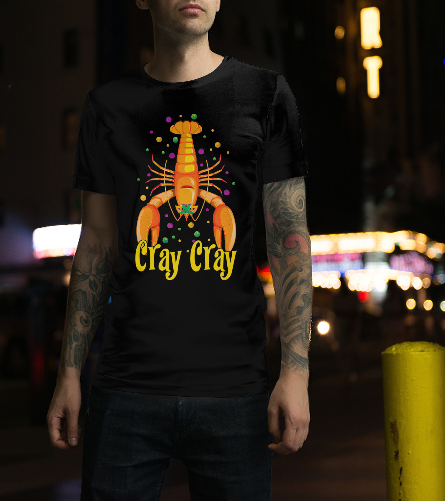 Cray Cray Mardi Gras Crawfish Mask Crayfish T-Shirt