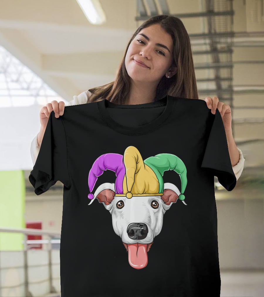 Mardi Gras Greyhound Carnival Jester Hat T-Shirt