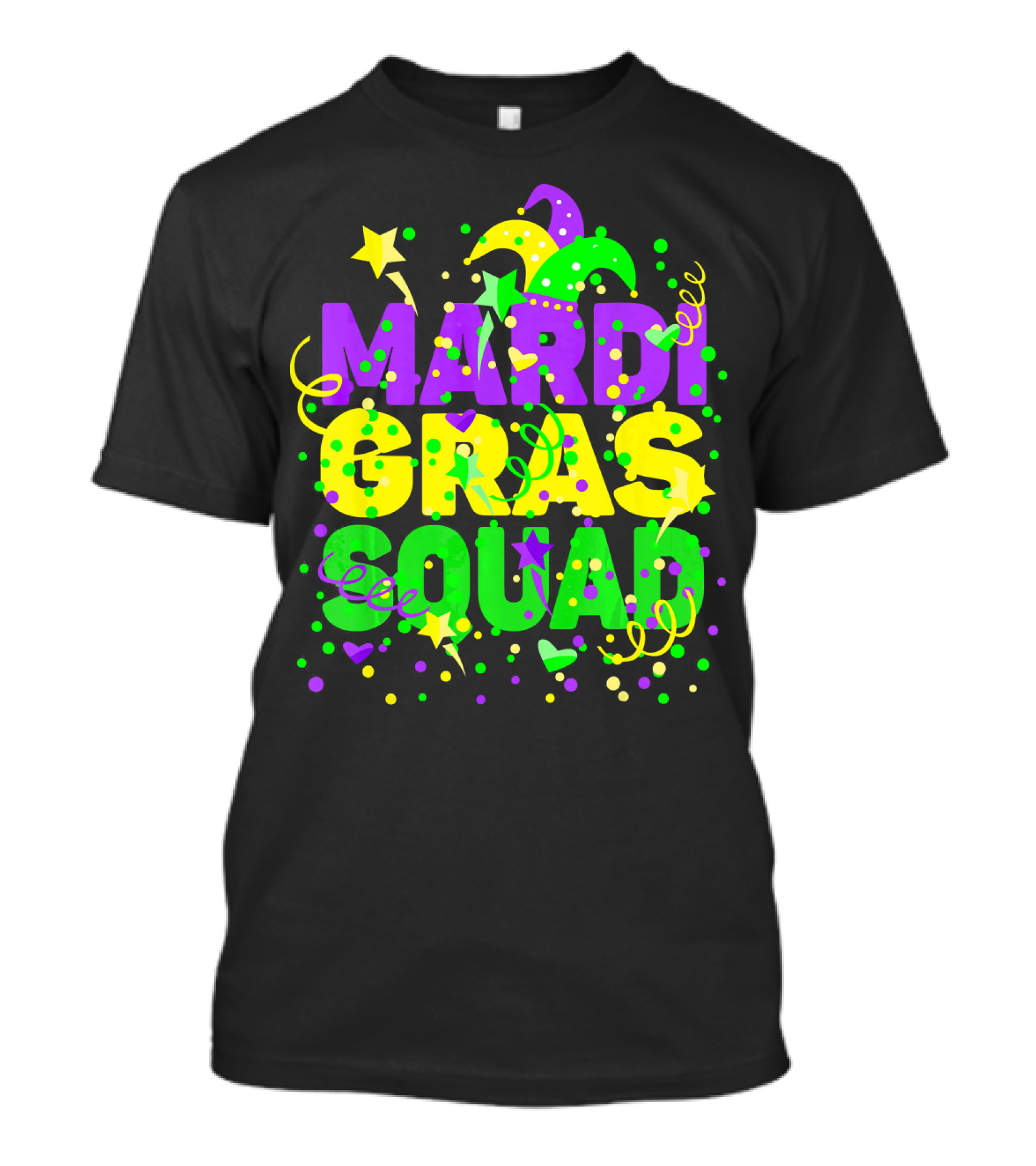 Mardi Gras Squad Stars And Celebration Elements T-Shirt
