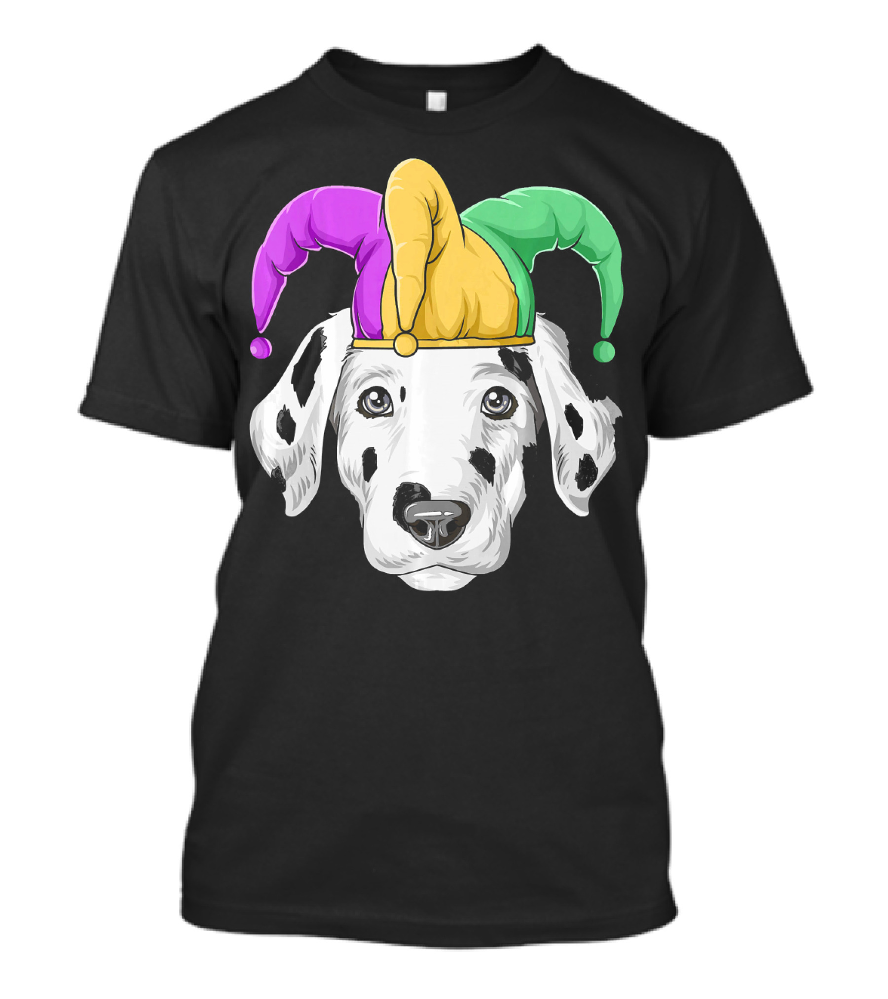 Mardi Gras Dalmatian Jester Hat Carnival Costume T-Shirt