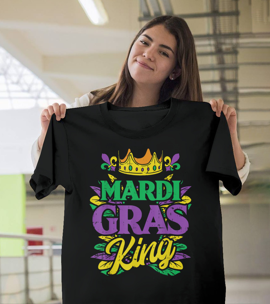 Mens Mardi Gras King Crown Funny Mardi Gras King T-Shirt