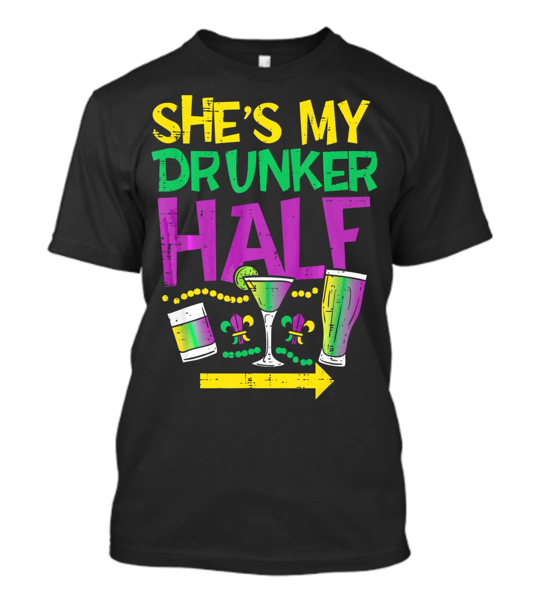 She's My Drunker Half Couple Matching Drink Icons T-Shirt