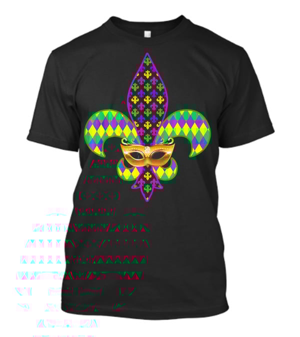 Fleur De Lis Mardi Gras Mask New Orleans T-Shirt