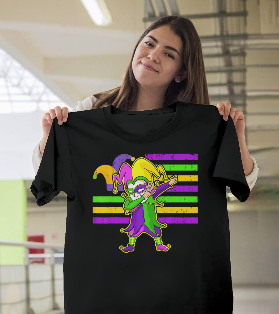 Mardi Gras Jester Dabbing T-Shirt