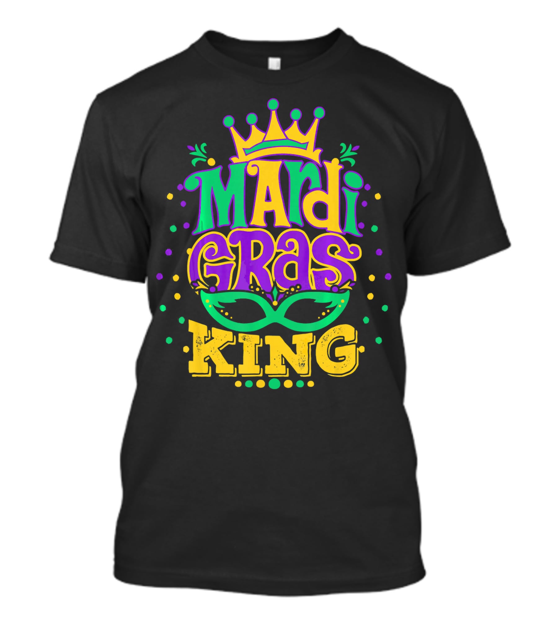 Mardi Gras King Crown Mask Confetti T-Shirt
