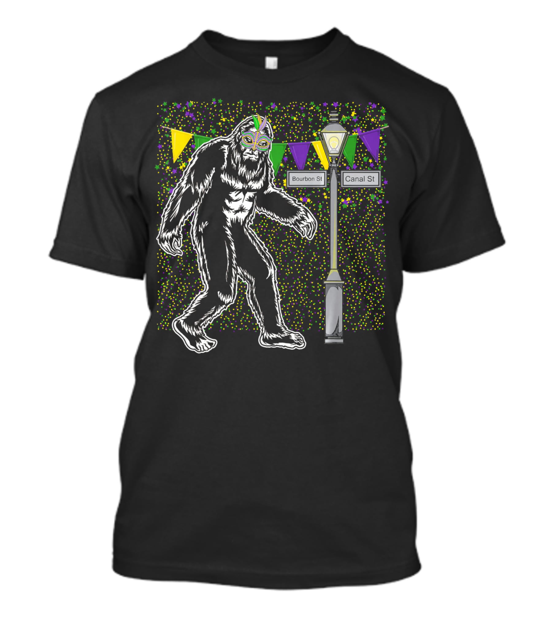 Bigfoot Mardi Gras Bourbon Street Canal Street Costume T-Shirt