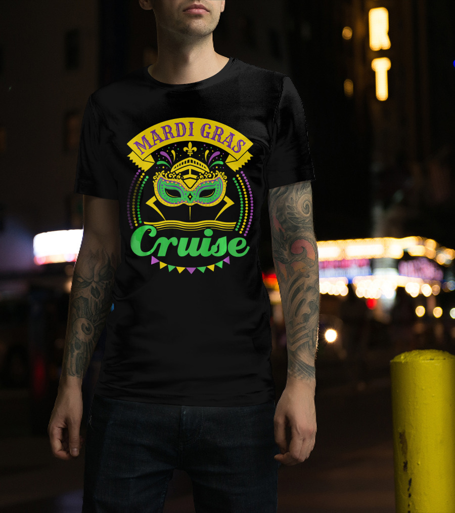 Mardi Gras Cruise Mask T-Shirt