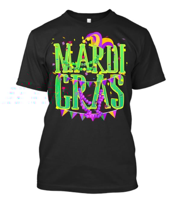 Mardi Gras Festive Beads And Party Hat T-Shirt